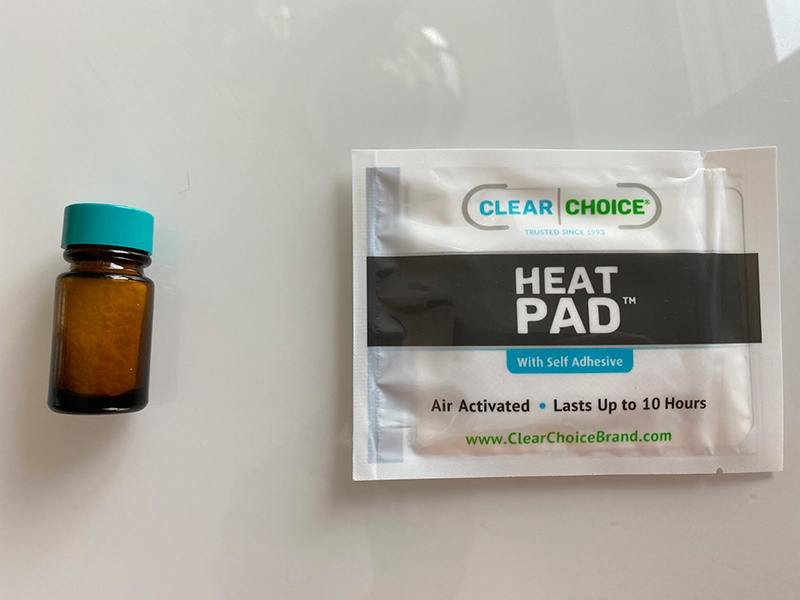 heat pad and heat activator powder