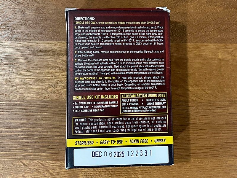 x stream synthetic urine instructions